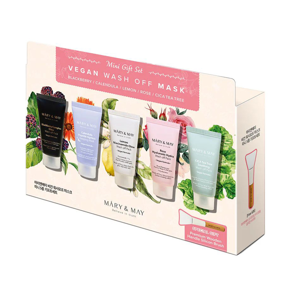 Набір для обличчя Mary &amp; May Vegan Wash Off Mask Mini Gift Set, 6 продуктів